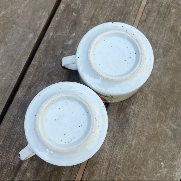 Vintage Japan Stoneware Floral Speckled Soup Bowl or Large Mug Set of Two - Picture 9 of 11